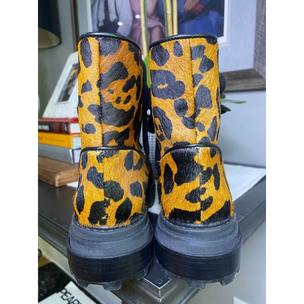 SCHUTZ Maylova Leopard Suede Combat Booties - Picture 10 of 12